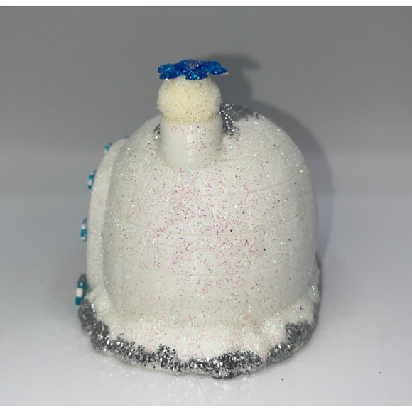 Vintage Miniature Igloo Diorama Pastel Blue Candy Cane Polar Bear Blue Tree OOAK - Picture 7 of 13